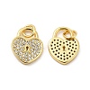 Brass Micro Pave Clear Cubic Zirconia Charms KK-E068-VB127-1