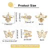 12Pcs 2 Style Brass Micro Pave Clear Cubic Zirconia Charms KK-DC0001-90-2