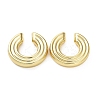 Rack Plating Grooved Donut Brass Cuff Earring EJEW-M226-03G-1