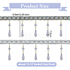 12M Polyester Fringe Lace Trims SRIB-WH0026-26C-2