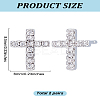 2 Pairs Brass Micro Pave Clear Cubic Zirconia Stud Earrings for Women EJEW-LP0001-57P-2