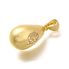 Rack Plating Brass Micro Pave Cubic Zirconia Pendants KK-L226-102G-Q-2