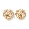 Brass Micro Pave Cubic Zirconia Stud Earring Findings LS-KK-Z094-12G-1