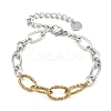304 Stainless Steel Link Chain Bracelets for Women BJEW-K291-02GP-2