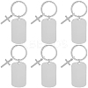 20Pcs 201 Stainless Steel Blank Pendant Keychain KEYC-SC0001-62B-1