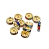 Rondelle Brass Rhinestone Spacer Beads FS-WG29681-23-1