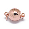 Rack Plating Brass Magnetic Clasps with Loops LS-KK-F801-03B-RG-2