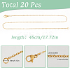 20Pcs Classic Plain 304 Stainless Steel Flat Cable Chain Necklaces Set NJEW-SC0001-22-2