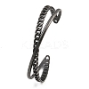 316 Surgical Stainless Steel Criss Cross Cuff Bangles BJEW-C125-09AS-2