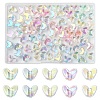 100Pcs 5 Colors UV Plating Transparent Acrylic Beads MACR-YW0004-89-1