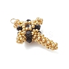 3pcs Glass Seed Beaded Cross Pendants PALLOY-MZ01019-4