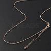 Brass Ball Chain Necklaces for Women NJEW-D302-32RG-3