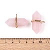 Natural Rose Quartz Double Terminal Pointed Pendants G-N345-09B-3