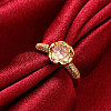 Romantic Real 18K Gold Plated Brass Cubic Zirconia Flower Party Rings RJEW-BB14635-8G-4
