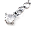 Brass with Cubic Zirconia Chain Extender KK-B102-43P-2