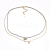 Faceted Natural Labradorite Tiered Necklaces NJEW-F212-13G-1