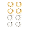 4 Pairs 2 Colors 304 Stainless Steel Huggie Hoop Earrings EJEW-LP0001-08-1