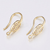 Brass Micro Pave Cubic Zirconia Earring Hooks LS-ZIRC-K075-38G-2