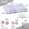 648Pcs 24 Styles Frosted Baking Paint Crackle Glass Beads with Glitter Powder DGLA-FS0001-12-4