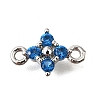 Brass Micro Pave Blue Cubic Zirconia Links KK-D356-06B-P-1
