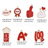 7Pcs 7 Styles Alloy Enamel Pendants ENAM-FP0003-14-2