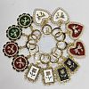 Alloy Enamel Heart/Rectangle/Flower Pendant Locking Stitch Markers HJEW-AB00024-2