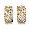 Brass Inlaid Clear Cubic Zirconia Pendants ZIRC-S069-002G-1