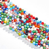 4 Strands Handmade Millefiori Glass Round Bead Strands LAMP-GO0001-13-1