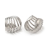 Rack Plating Brass Multi Lines Cuff Earrings EJEW-Z019-28P-2