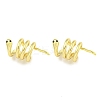 Brass Micro Pave Cubic Zirconia Cuff Earrings EJEW-C104-011G-1