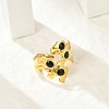 Irregular 304 Stainless Steel Enamel Wide Open Cuff Rings for Women RJEW-G338-12G-02-1