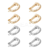 8Pcs 2 Colors Rack Plating Brass Micro Pave Clear Cubic Zirconia Fold Over Clasps FIND-PH0020-88-1
