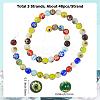 3 Strands Handmade Millefiori Glass Round Bead Strands LAMP-LT0001-16C-2