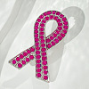 Silk Ribbon Alloy Rhinestone Brooches WH-WGBB4CD-02-1