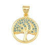 Brass Micro Pave Sky Blue Cubic Zirconia Pendants CU-CBA4A93-02A-G-1