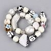 Handmade Foil Glass with Gold Sand Lampwork Beads Strands FOIL-Q002-08H-2