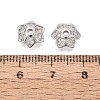 Brass Micro Pave Clear Cubic Zirconia Bead Caps KK-Q071-13P-02-3
