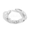 Rhodium Plated 925 Sterling Silver Cuff Earrings for Women EJEW-P231-93P-1