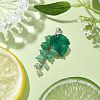 Grape Natural Green Aventurine Pendant Decorations HJEW-TA00266-03-2