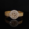 Brass Micro Pave Clear Cubic Zirconia Bangles for Women FS-WGA7409-37-1