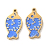 Ion Plating(IP) 304 Stainless Steel Enamel Pendants STAS-M102-12B-G-1