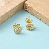 Heart Brass Micro Pave Clear Cubic Zirconia Stud Earrings EJEW-Z144-07G-2