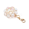 Star Copper Wire Wrapped Synthetic Moonstone Pendant Decorations HJEW-JM03027-6