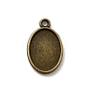 Oval Alloy Pendant Cabochon Settings PALLOY-N0088-15AB-NF-1