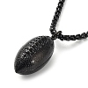 PVD Vacuum Plating 304 Stainless Steel Rugby Pendant Necklaces NJEW-Z023-02EB-2