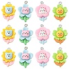 40Pcs 4 Styles Opaque Resin Pendants RESI-CJ0002-85-1
