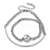 304 Stainless Steel Curb Chain Wrap Bracelets for Women BJEW-A036-12P-4