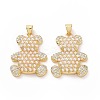 Brass Micro Pave Clear Cubic Zirconia Pendants ZIRC-F134-05G-2