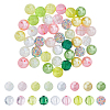46Pcs 25 Colors Acrylic with ABS Plastic Imitation Pearl with Resin  Round Beads OACR-DC0001-25-1