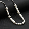 304 Stainless Steel Pearl Bib Necklaces for Unisex MM2620-1-1